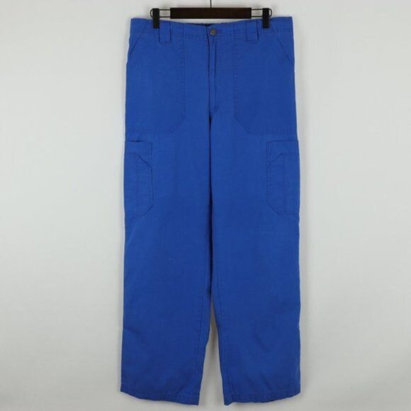 Carhartt Men's Medium Blue Multi-Cargo Ripstop Straight Leg Scrub Pants - Picture 1 of 10